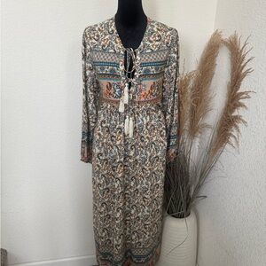 R.Vivimos Bohemian Print Maxi Dress Sz 4/6